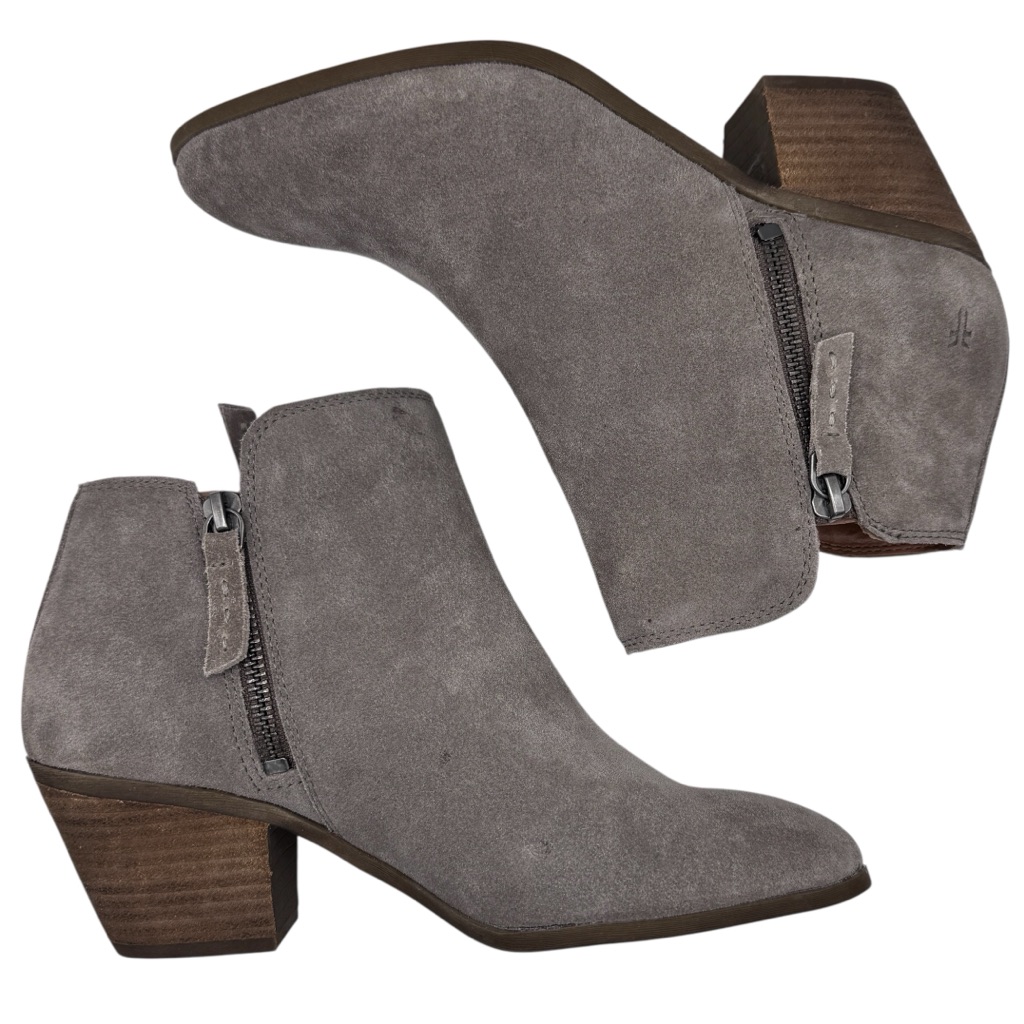 Frye Boots Judith Gray Suede Ankle Boots